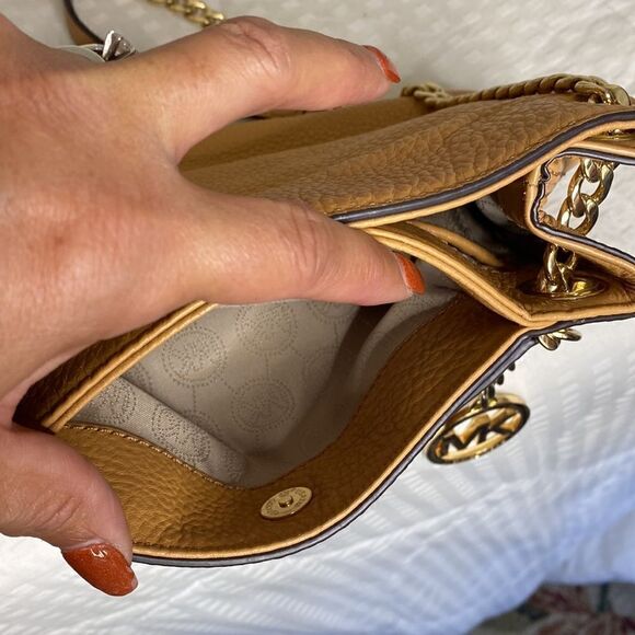 NWOT MICHAEL KORS Jet Set Chain Medium Acorn Leather Shoulder Bag - Picture 9 of 16